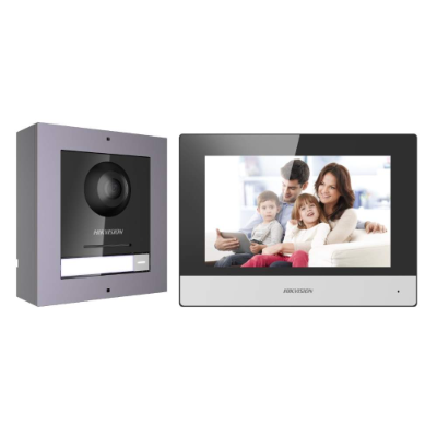 Hikvision 2nd Gen IP Intercom Kit, 1 to 1 Modular, PSU, Surface Mount (Phones and Intercoms Communications)