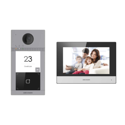 Hikvision 2nd Gen IP Intercom Kit, 1 to 1 Villa, Wi-Fi, Aluminium (Phones and Intercoms Communications)