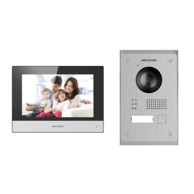 Hikvision 2 Wire Intercom Kit, 1 to 1 Villa, PSU, Aluminium (Phones and Intercoms Communications)