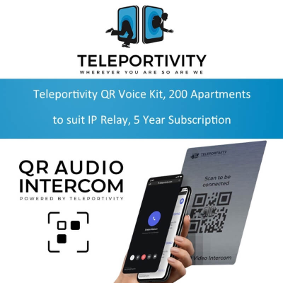 Teleportivity QR Voice Kit, 200 Apartments to suit IP Relay, 5 Year Subs (Phones and Intercoms Communications)