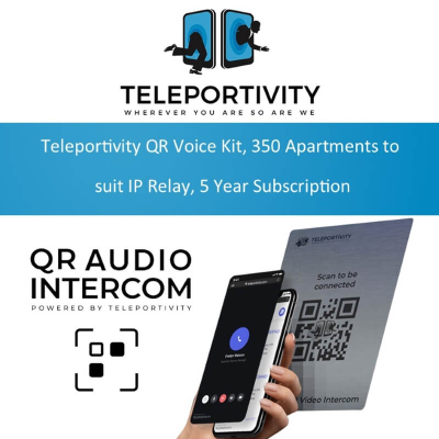 Teleportivity QR Voice Kit, 350 Apartments to suit IP Relay, 5 Year Subs (Phones and Intercoms Communications)