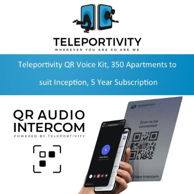 Teleportivity QR Voice Kit, 350 Apartments to suit Inception, 5 Year Subs (Phones and Intercoms Communications)