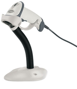 LS2208 Side View White with Stand